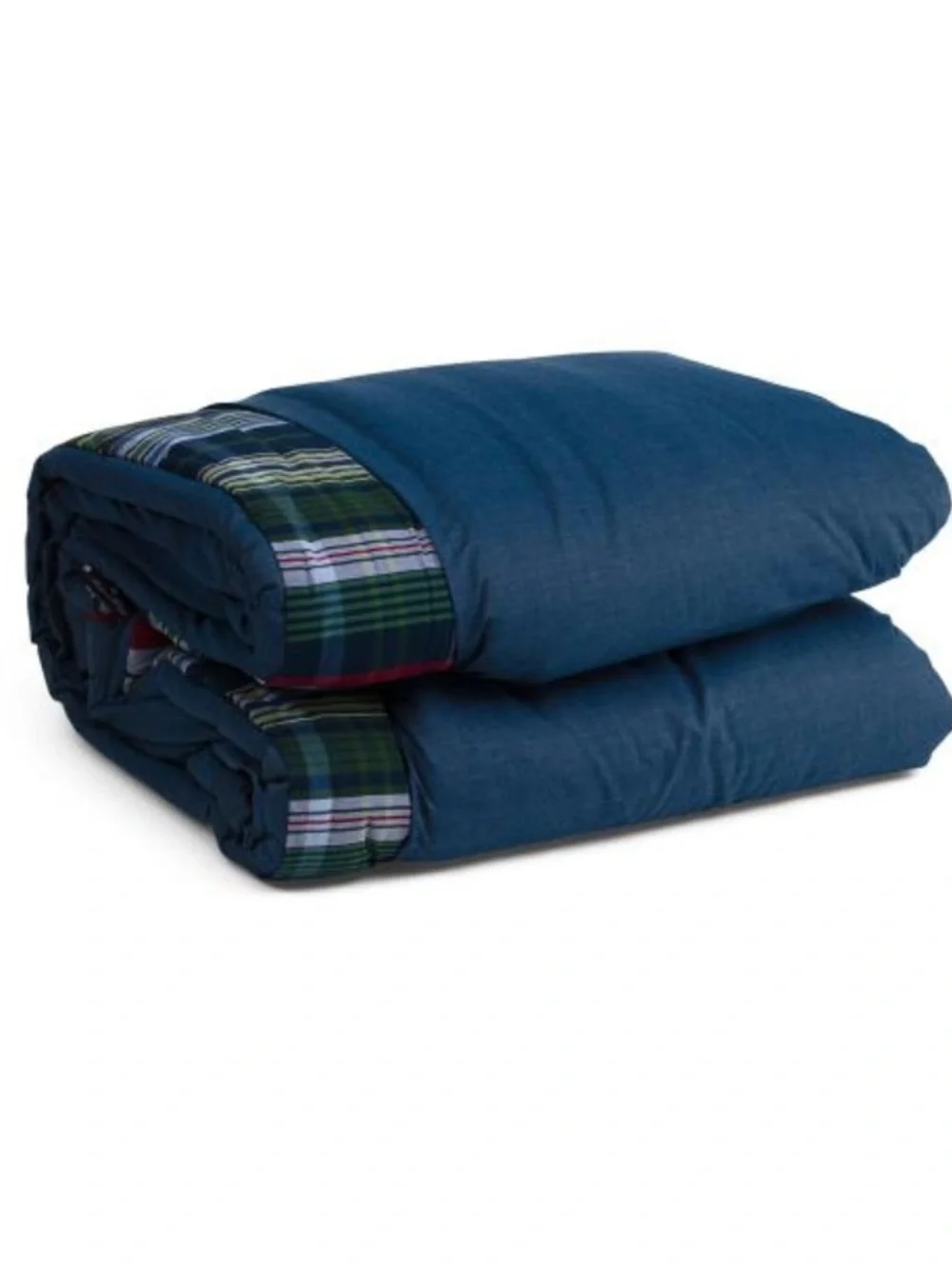 BROOKS BROTHERS reversible chambray plaid comforter set